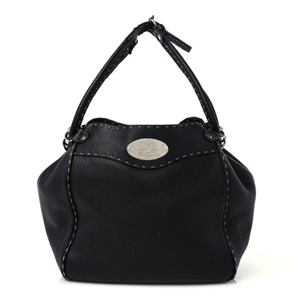 Fendi Calfskin Romano Selleria Small Bucket Black 1 of 8