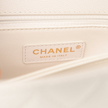 Chanel Caviar Quilted Mini Coco Handle Flap White 6 of 11