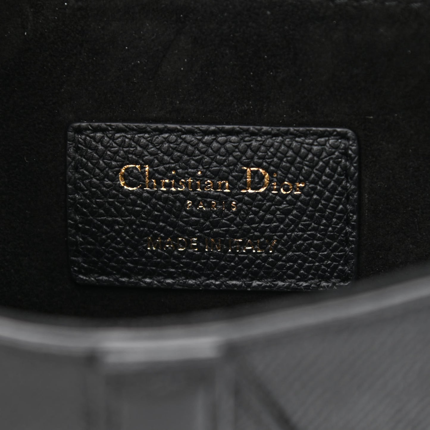 Grained Calfskin Mini Saddle Bag Black