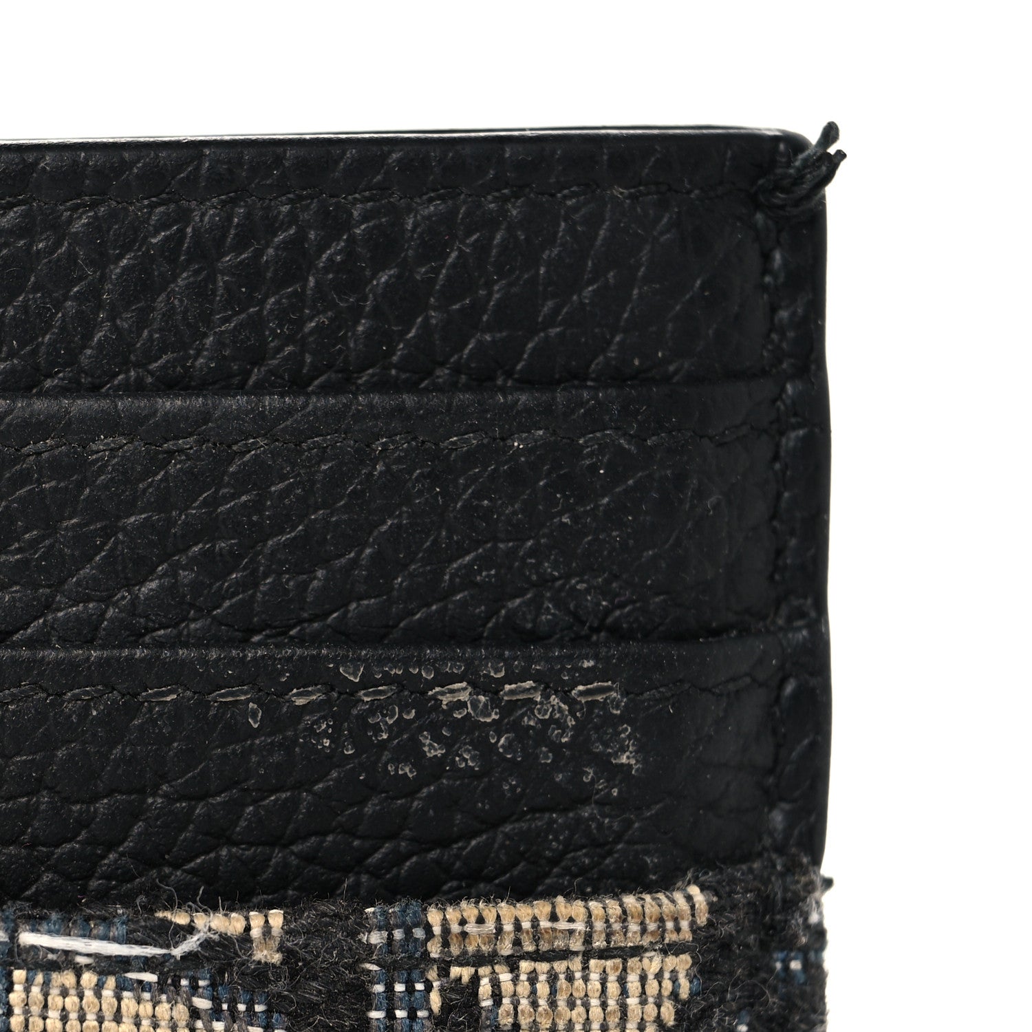 Christian Dior Grained Calfskin Oblique Card Holder Black 8 of 9
