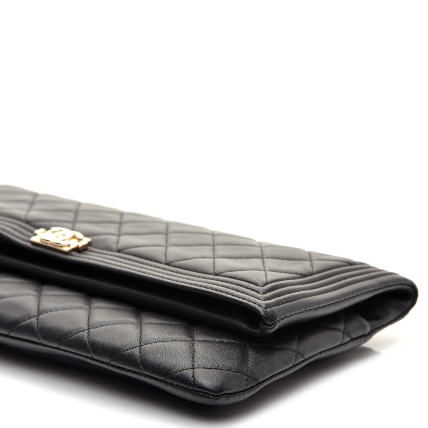 Chanel Lambskin Quilted Beauty CC Boy Clutch Black 7 of 9