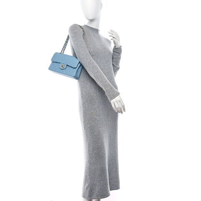 Chanel Caviar Quilted Small Double Flap Light Blue 2 of 10