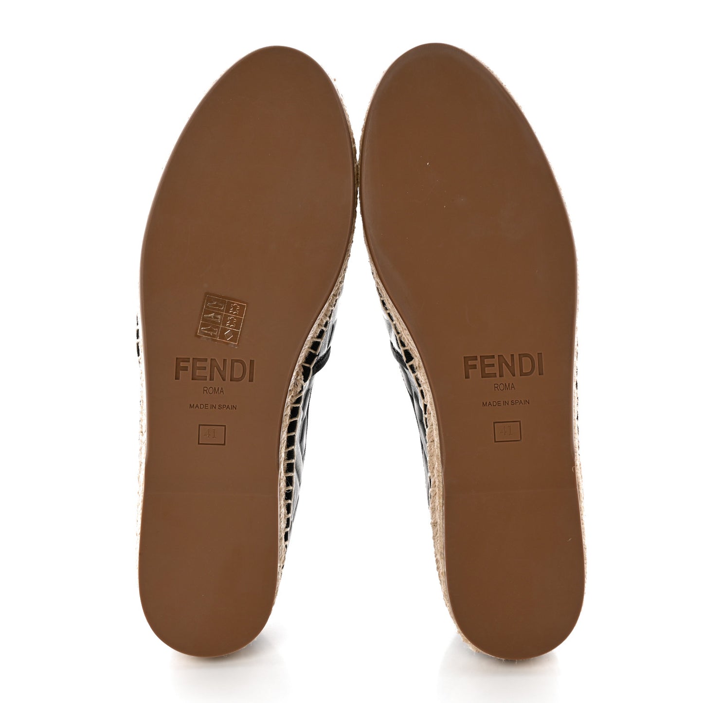 Nappa FF Embossed Espadrilles 41 Black