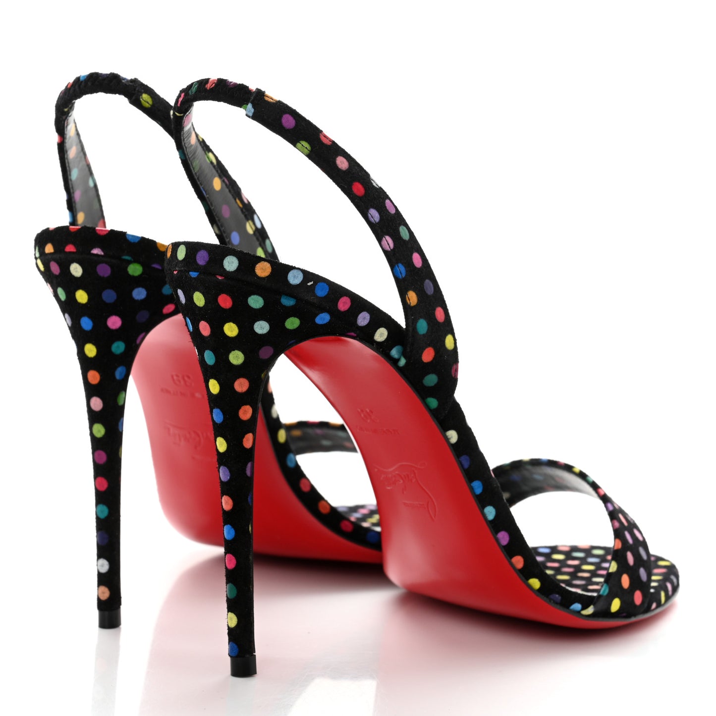 Suede O Marylin Sandals Heels 39 Black Multicolor
