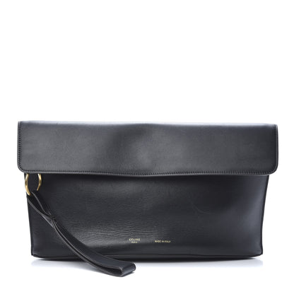 Celine Palmelato Calfskin Curved Evening Clutch Black 1 of 13