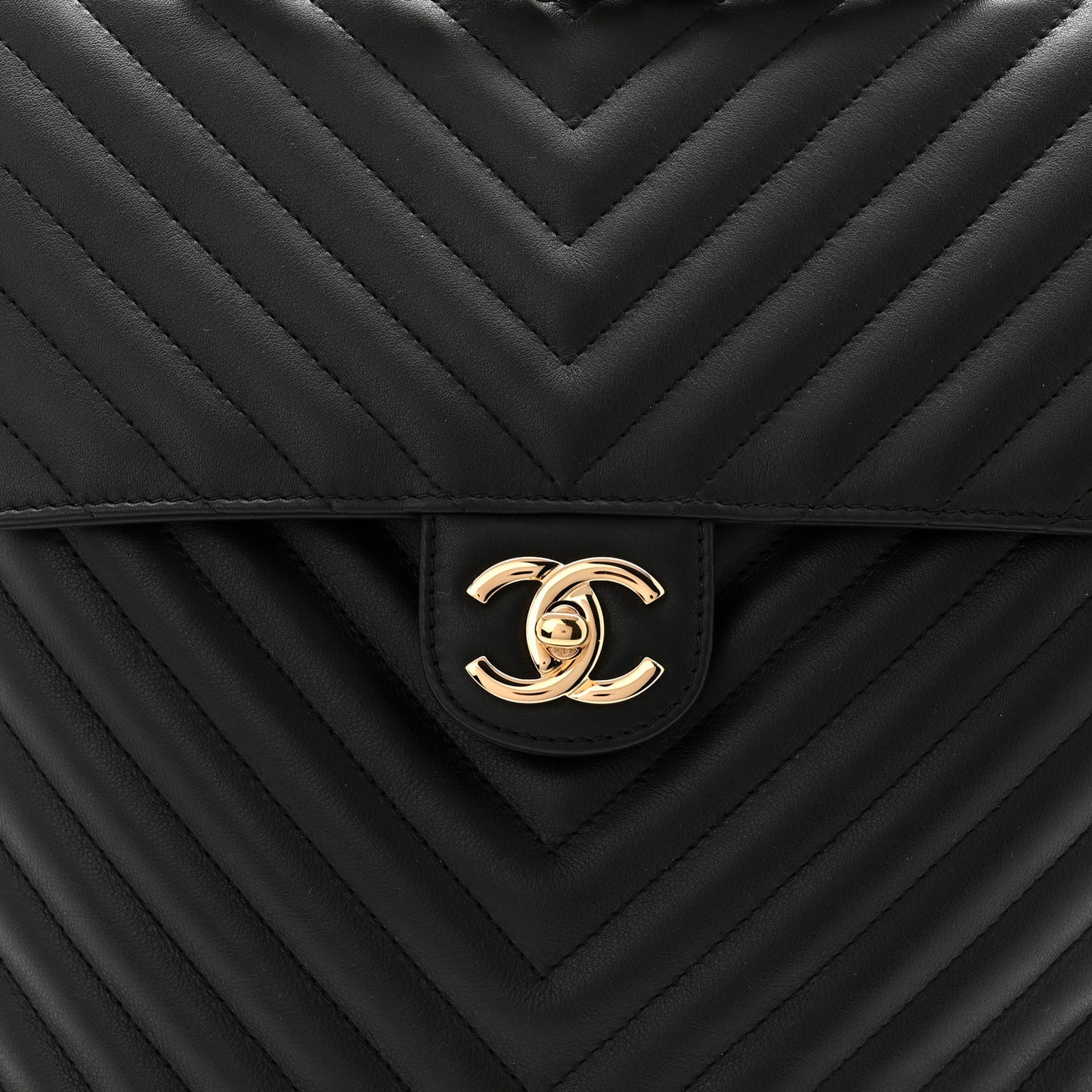 Calfskin Chevron Quilted Large Urban Spirit Backpack Black