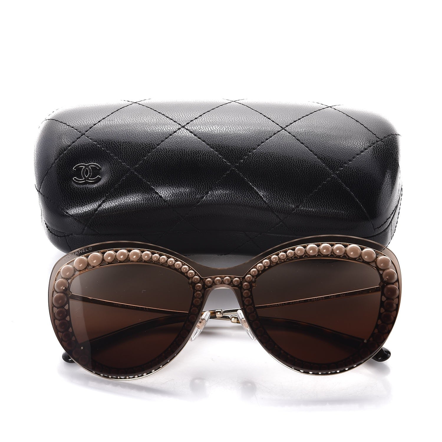 Chanel Acetate Metal Pearl Butterfly Sunglasses 4236-H Brown 7 of 7