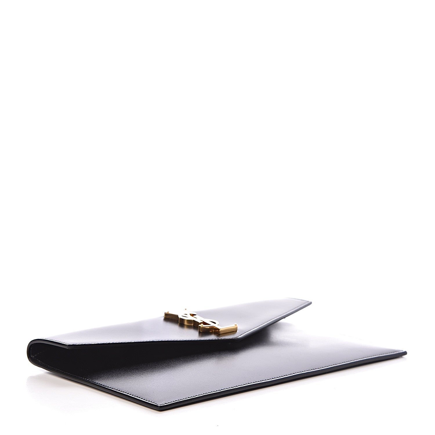 Saint Laurent Smooth Shiny Calfskin Monogram Uptown Pouch Black 4 of 9