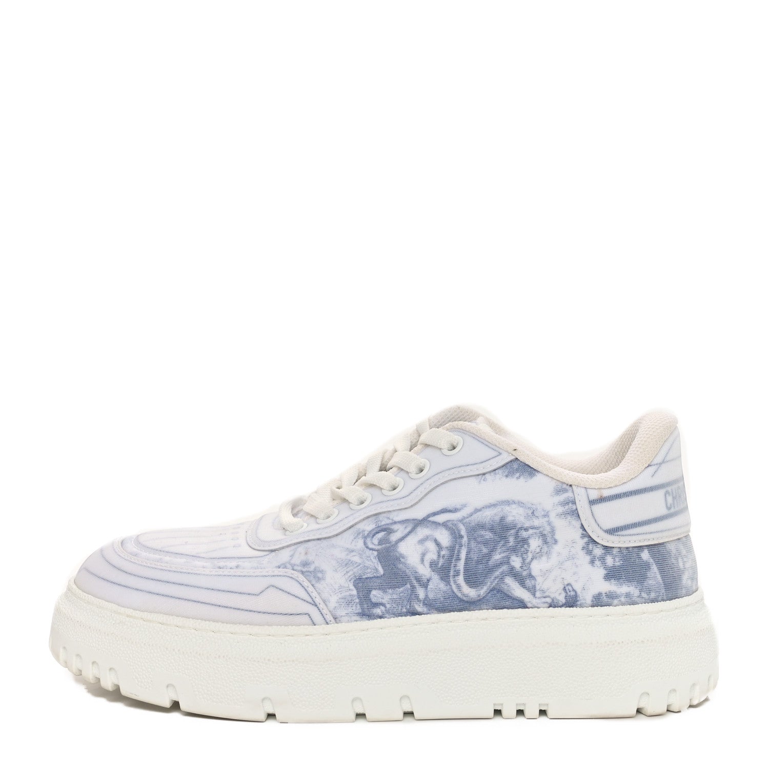 Christian Dior Technical Fabric Dior Addict Toile De Jouy Low Top Sneakers 37 White Blue 1 of 8