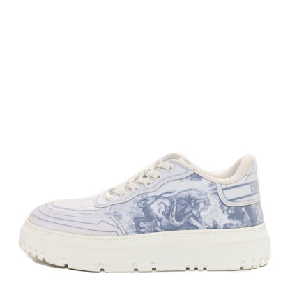 Christian Dior Technical Fabric Dior Addict Toile De Jouy Low Top Sneakers 37 White Blue 1 of 8