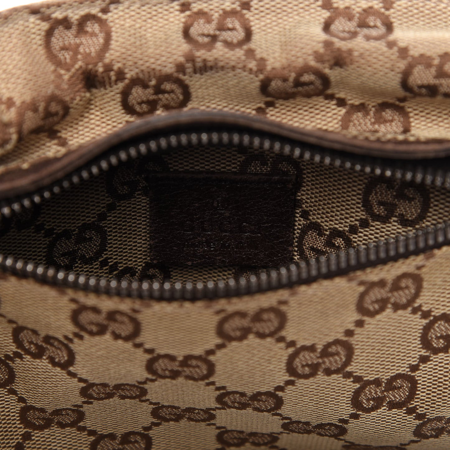 GG Monogram Double Pocket Belt Bag Dark Brown