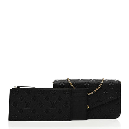 Louis Vuitton Empreinte Pochette Felicie Chain Wallet Black 3 of 10