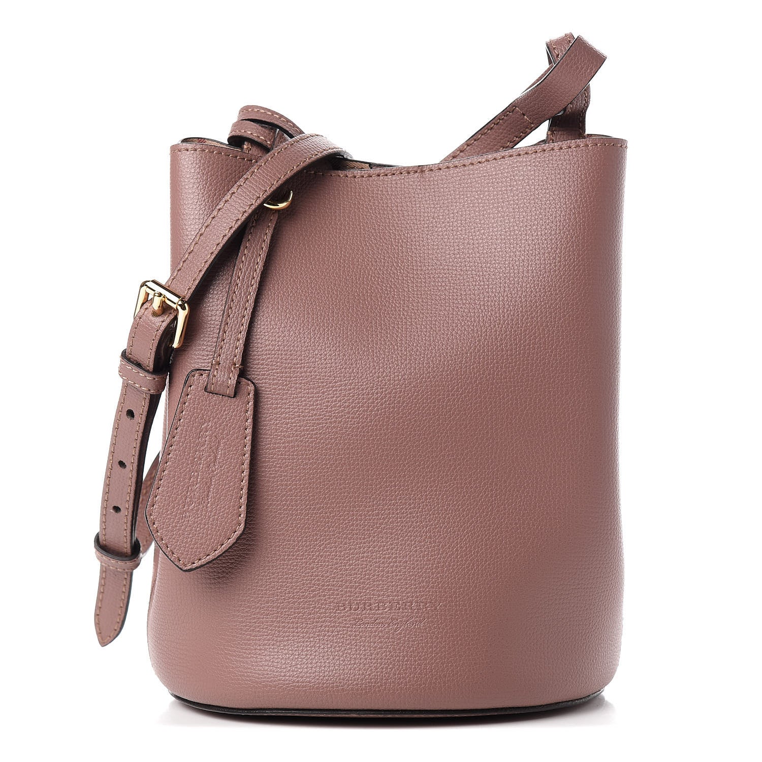 Burberry Calfskin Small Lorne Bucket Crossbody Light Elderberry 1 of 10