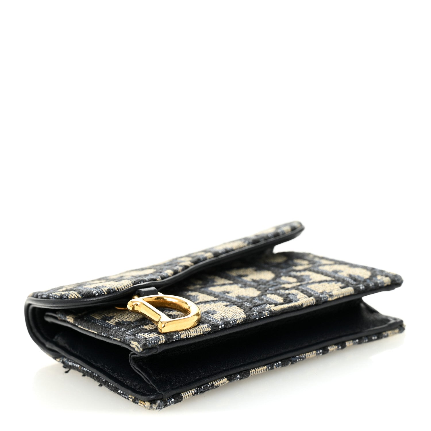 Christian Dior Oblique Saddle Card Holder Blue 4 of 8