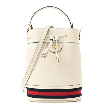 Gucci Glazed Textured Calfskin Web Small Ophidia Bucket Bag Mystic White 1 of 10