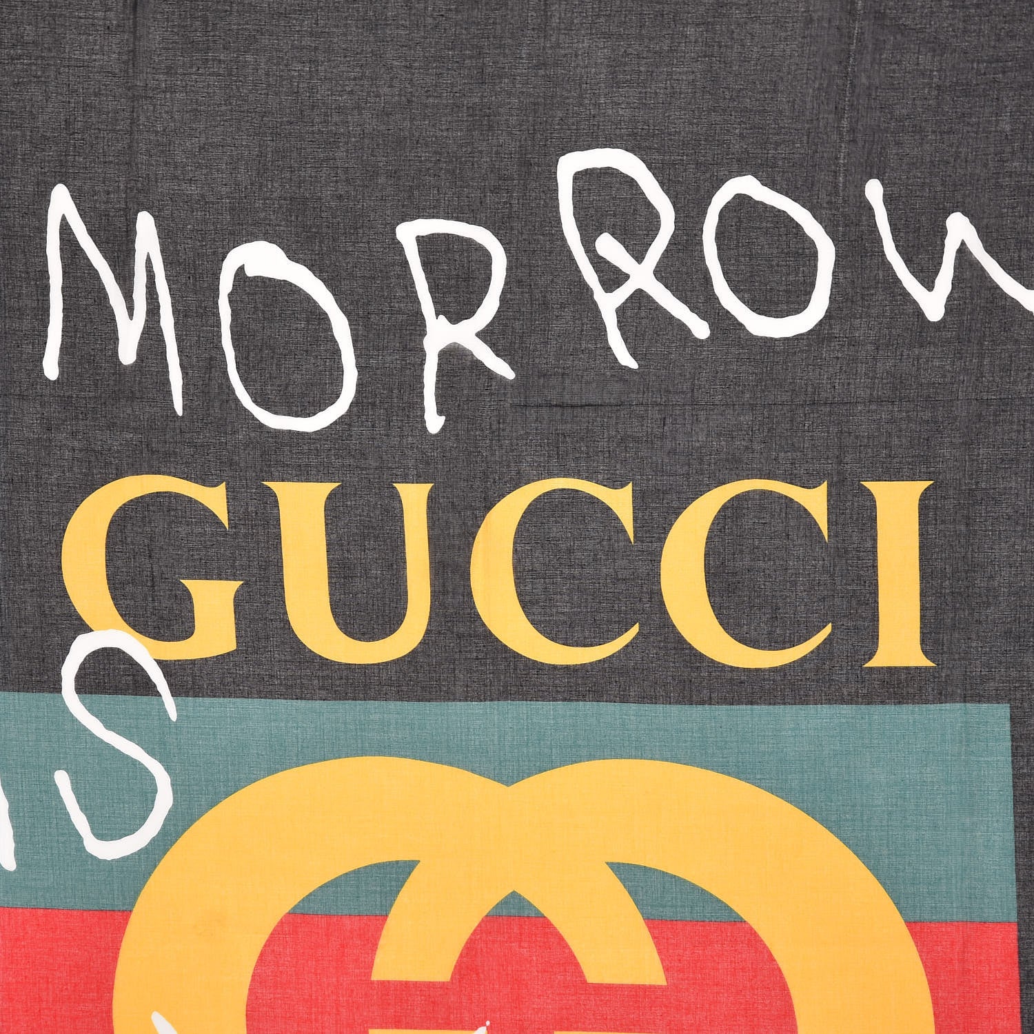 Gucci Modal Silk Coco Capitan Logo Square Scarf Black 3 of 5