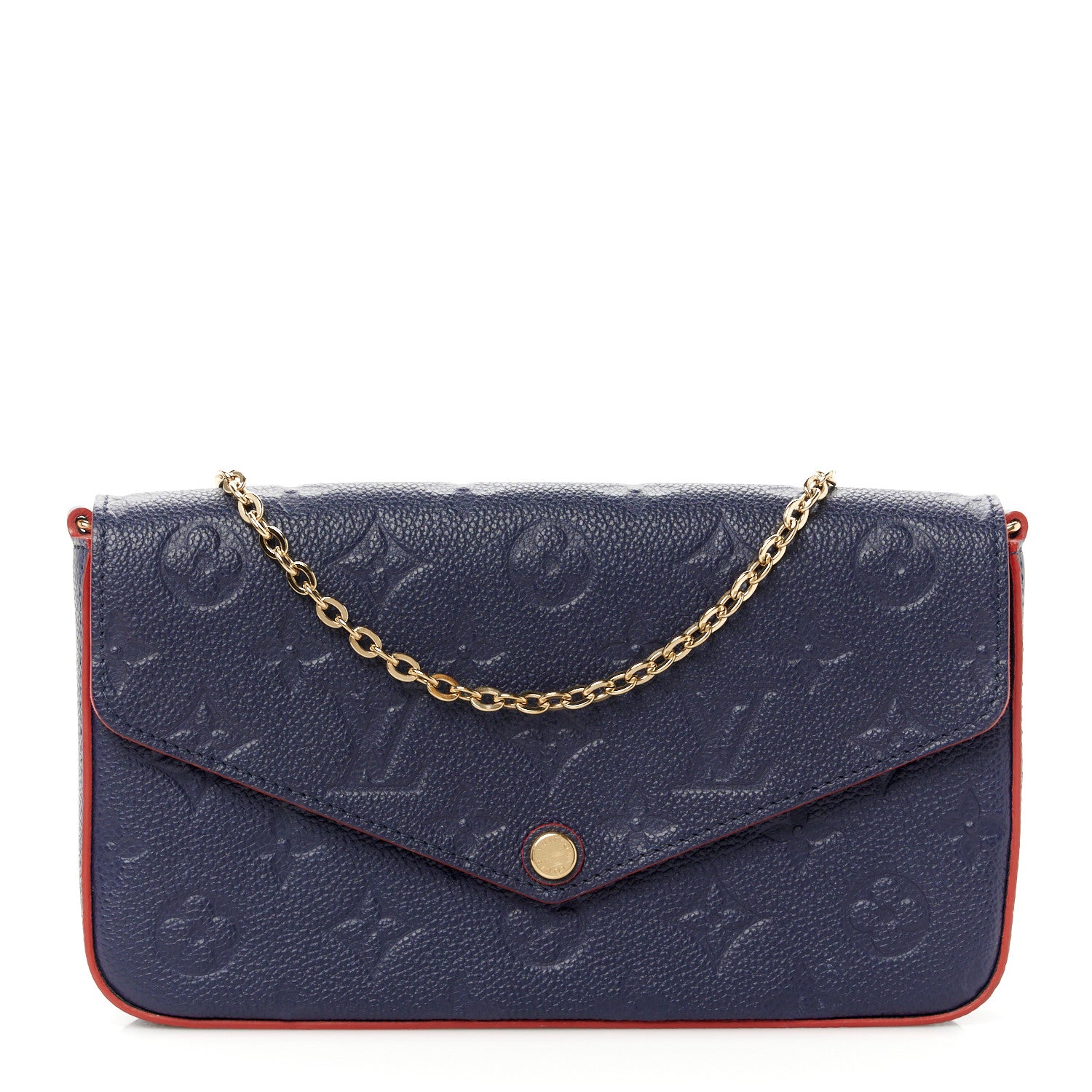 Louis Vuitton Empreinte Pochette Felicie Chain Wallet Marine Rouge 1 of 14