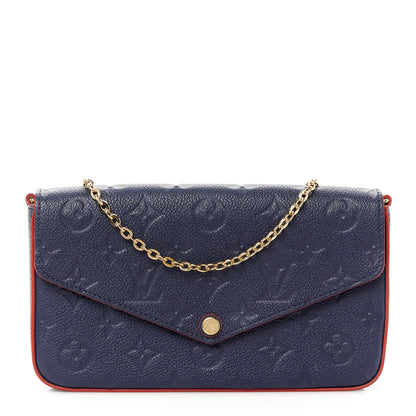 Louis Vuitton Empreinte Pochette Felicie Chain Wallet Marine Rouge 1 of 14