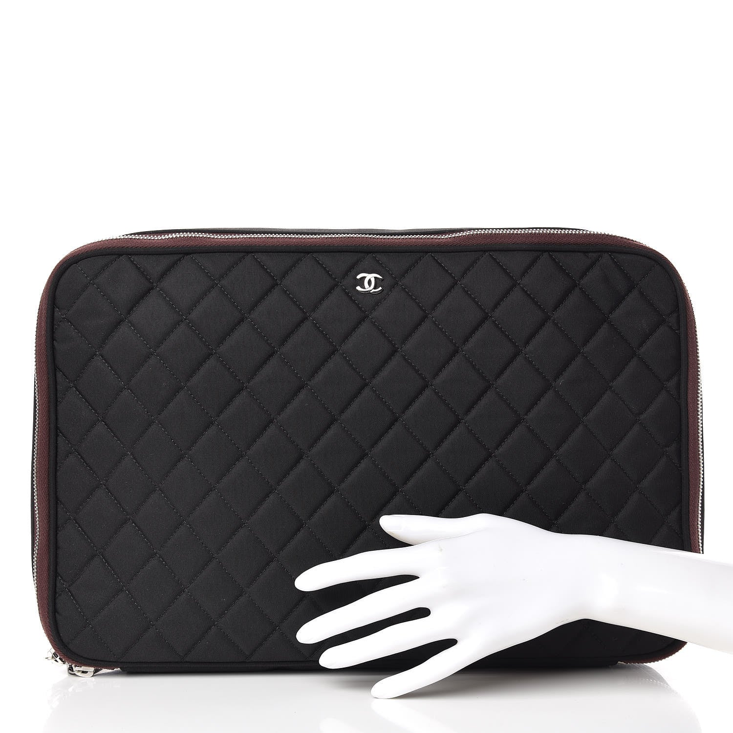 Chanel Nylon Quilted Laptop Case Black 2 of 10