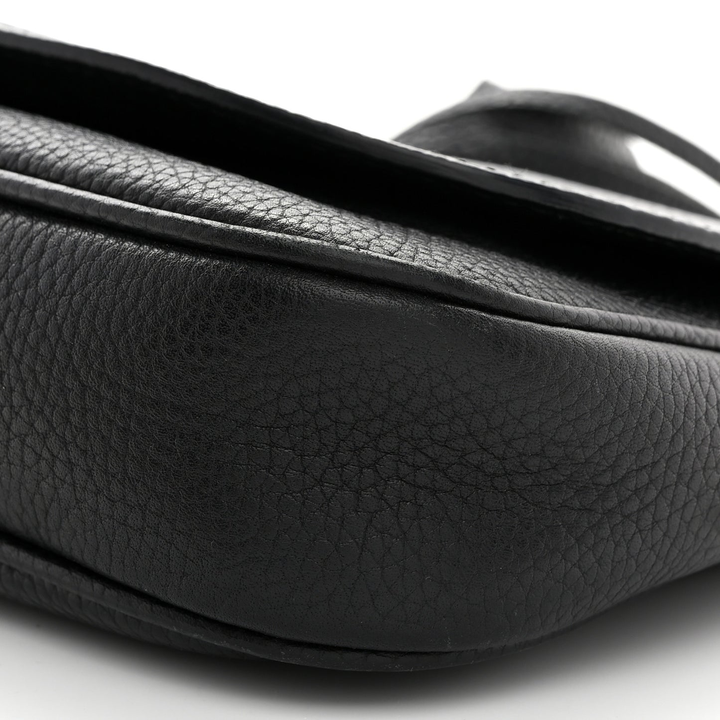 Pebbled Calfskin Medium Soho Flap Crossbody Black