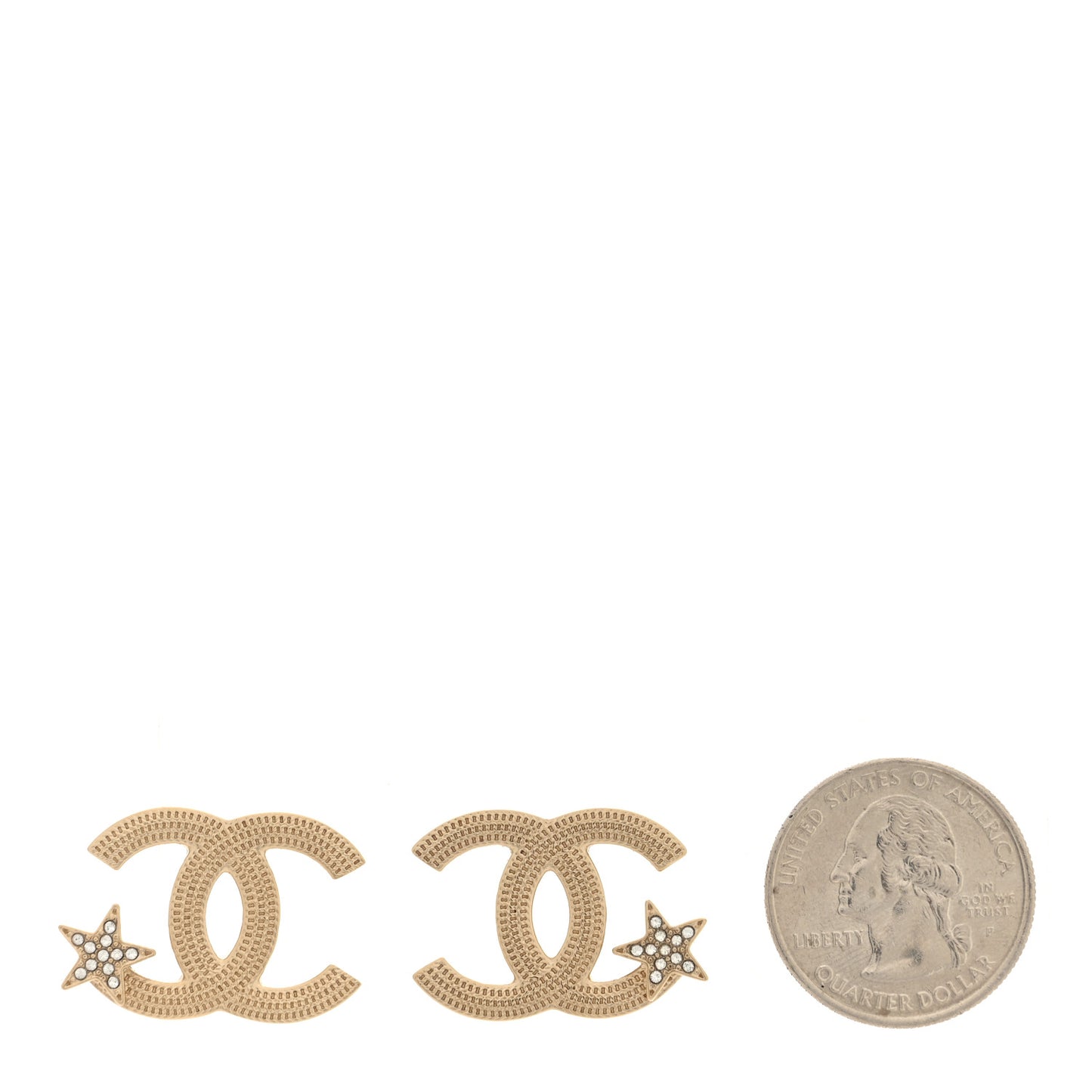 Crystal CC Star Earrings Gold