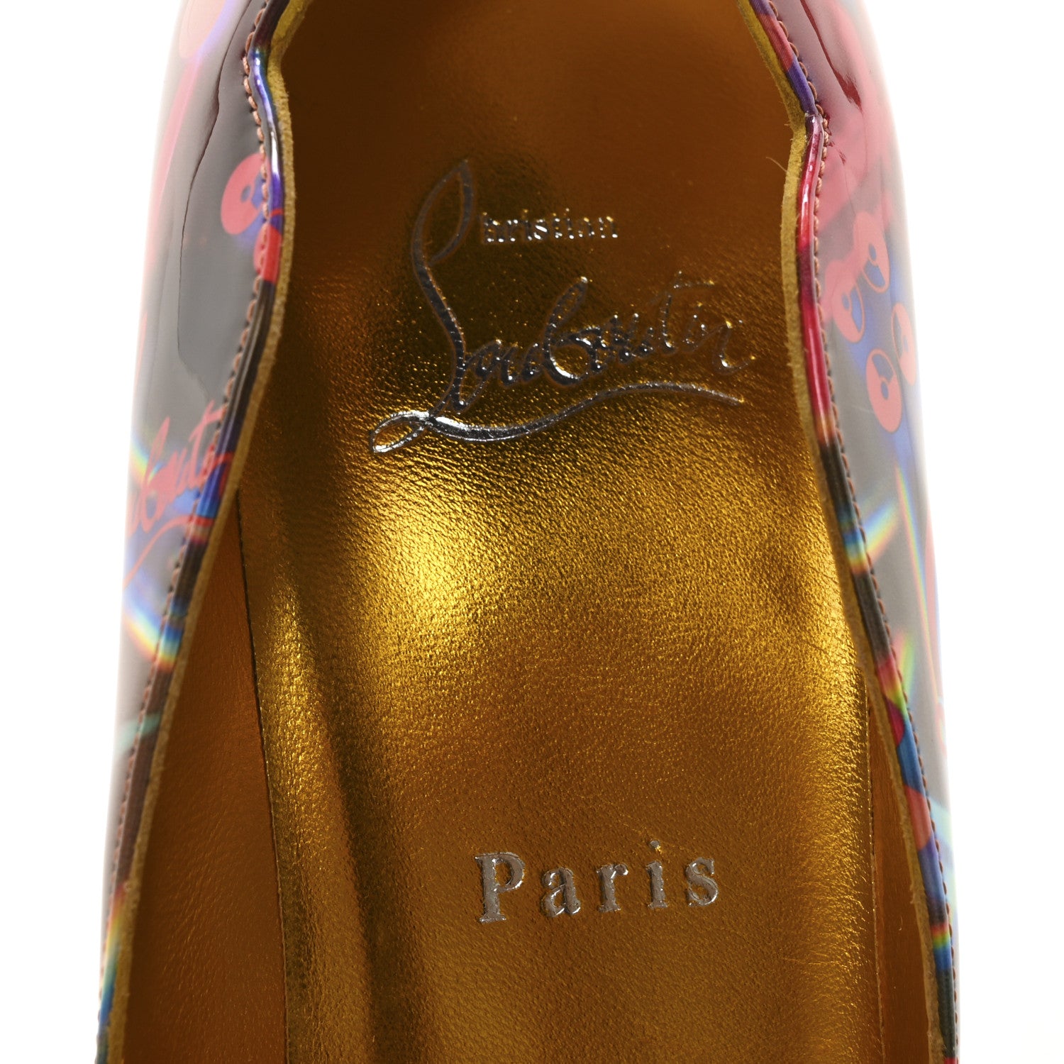Christian Louboutin Patent Discolaser Hot Chick 100 Pumps 37 Multicolor Lin Yellow 8 of 9