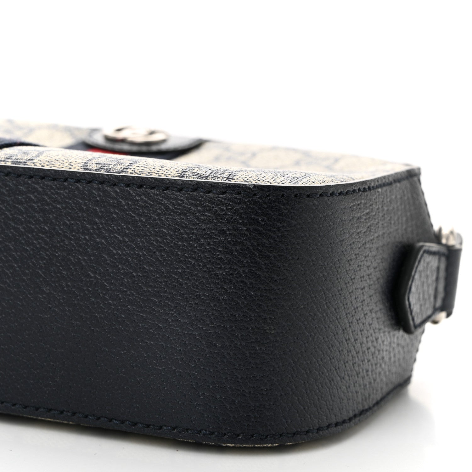 Gucci GG Supreme Monogram Textured Dollar Calfskin Web Small Ophidia Camera Bag Beige Blue 10 of 10
