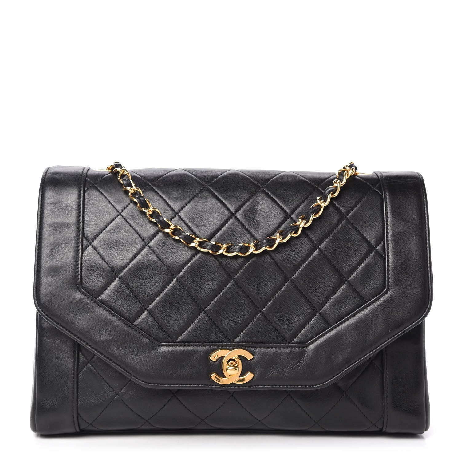 Chanel Lambskin Quilted Medium Single Flap Black 1 of 10