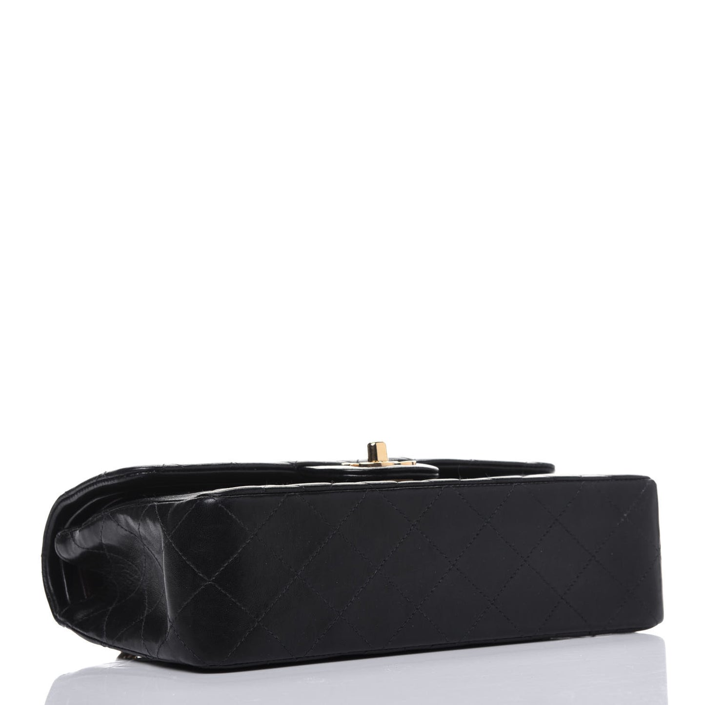 Lambskin Quilted Small Double Flap Black