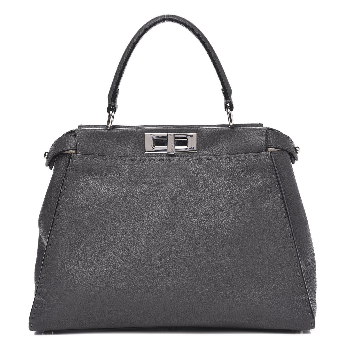 Cuoio Romano Selleria Bi-Color Medium Peekaboo Iconic Satchel Asfalto Latte