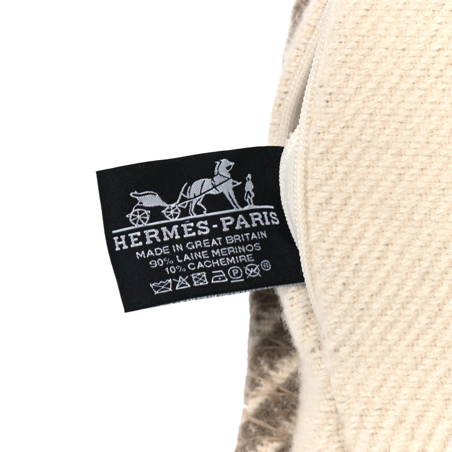 Hermes Wool Cashmere H Riviera Pillow Seigle 3 of 3