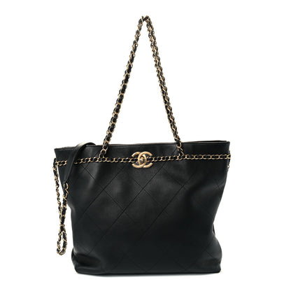 Chanel Calfskin Stitched Medium Shopping Tote Black 1 of 10
