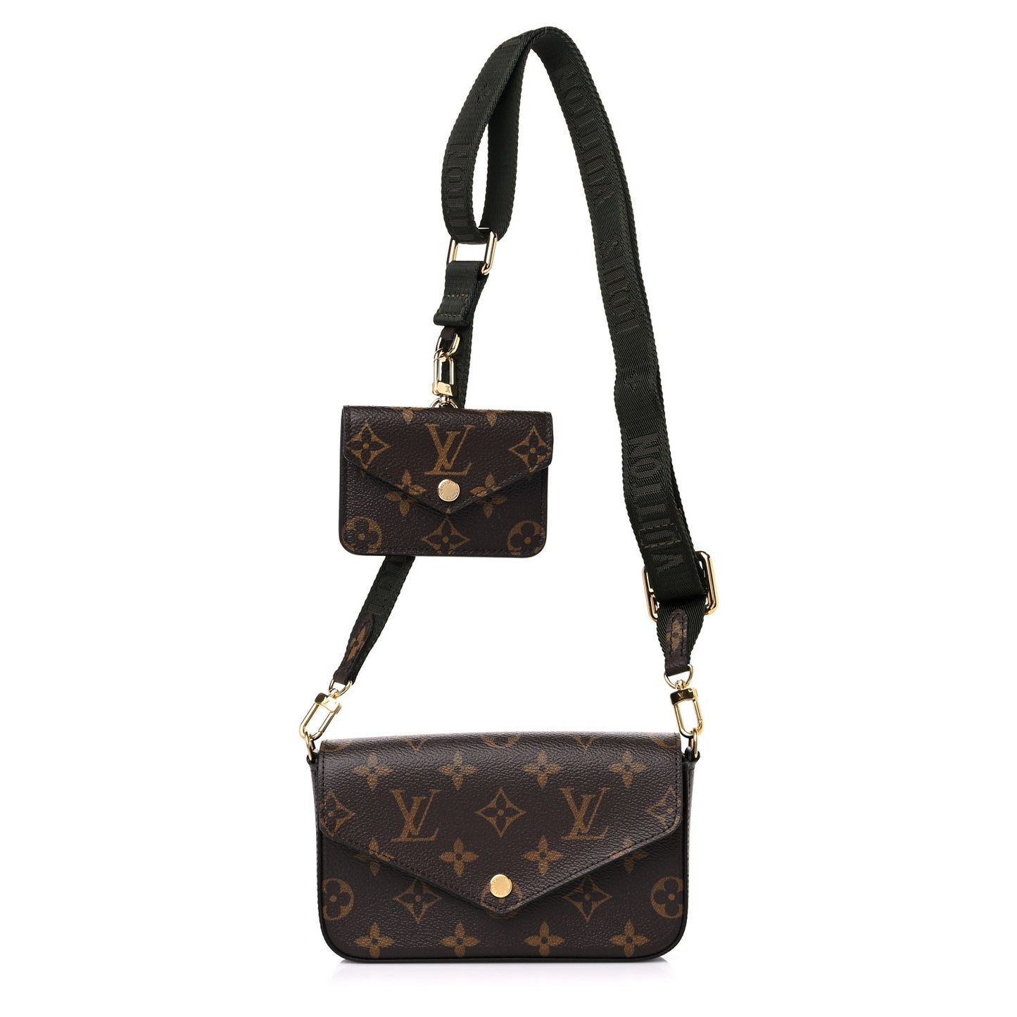 Monogram Felicie Strap & Go Kaki