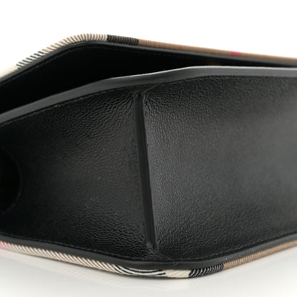 Burberry Grained Calfskin House Check Small Madison Shoulder Bag Black 8 of 9