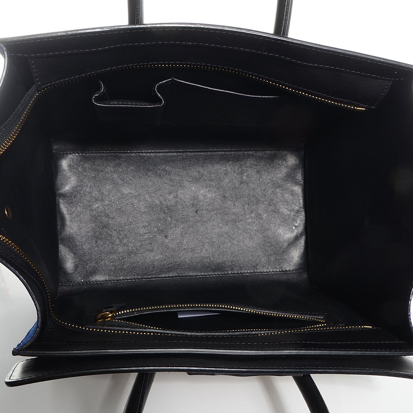 Textured Calfskin and Suede Mini Tri-Color Luggage Black