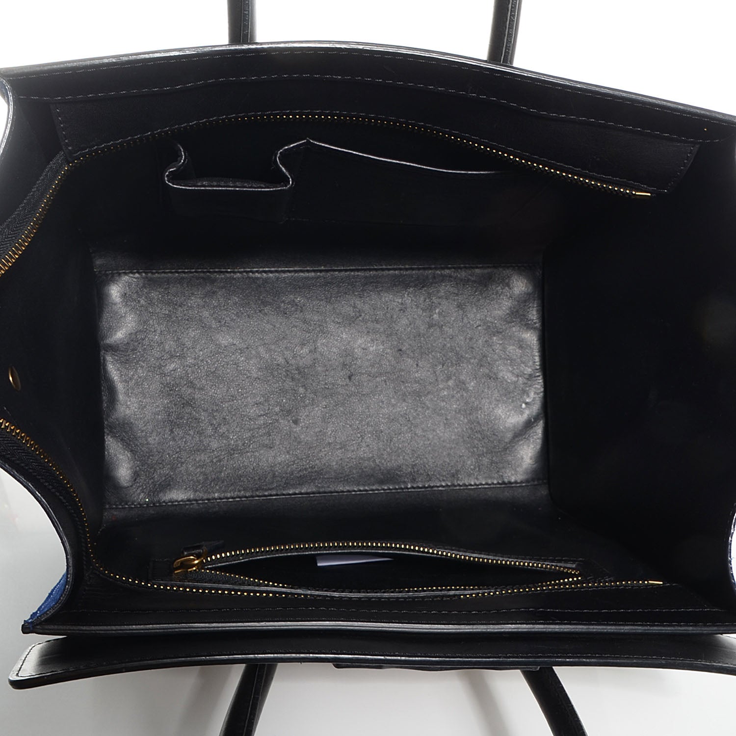 Celine Textured Calfskin and Suede Mini Tri-Color Luggage Black 5 of 9