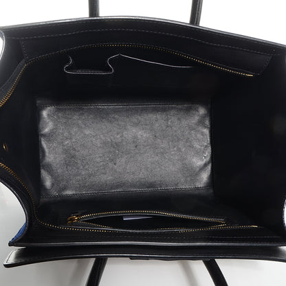 Celine Textured Calfskin and Suede Mini Tri-Color Luggage Black 5 of 9