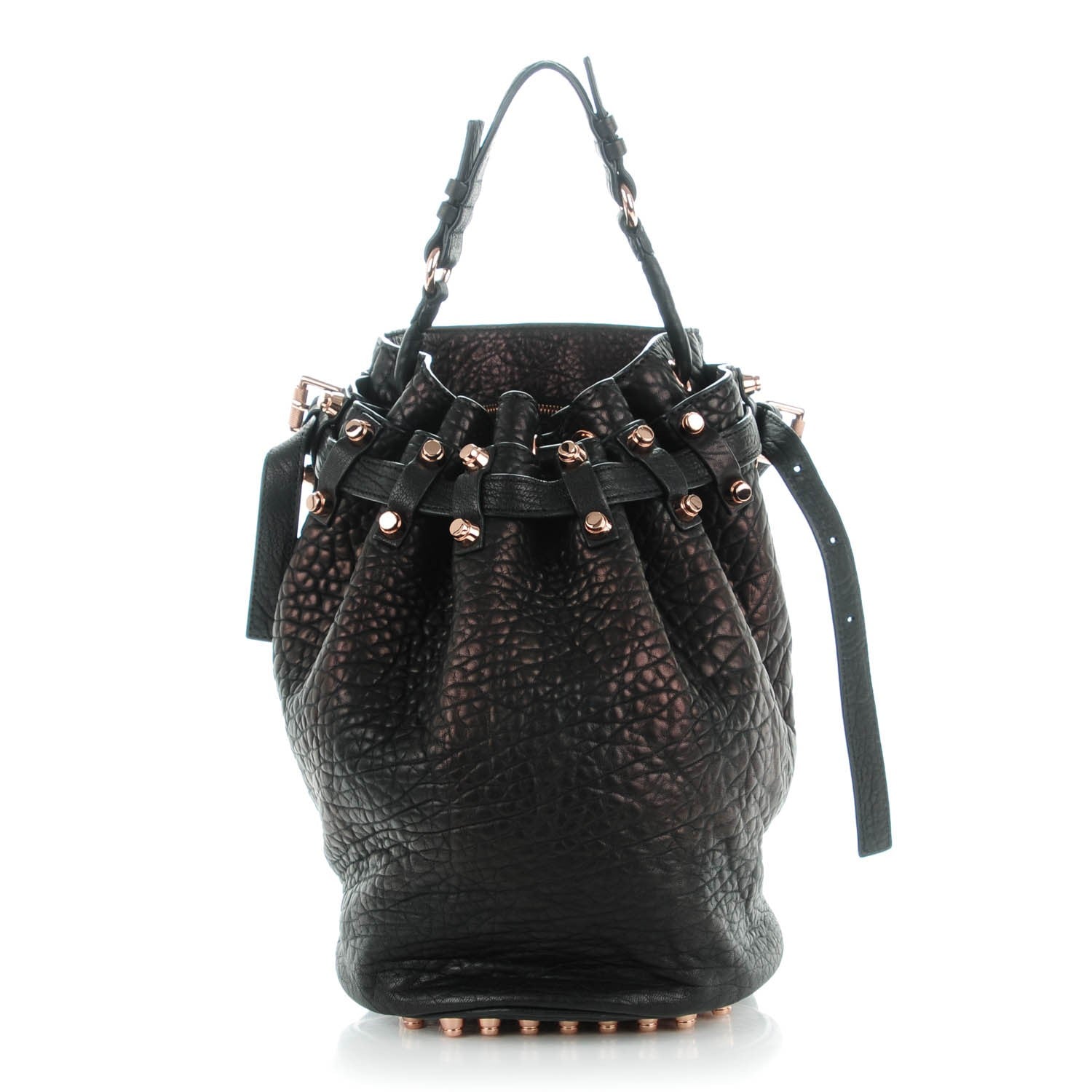 Alexander Wang Pebbled Lambskin Diego Bucket Black Rose Gold Hardware 1 of 7