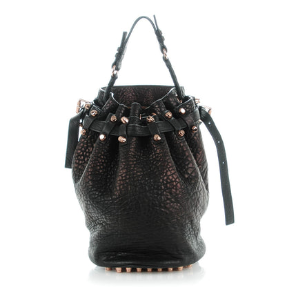 Alexander Wang Pebbled Lambskin Diego Bucket Black Rose Gold Hardware 1 of 7