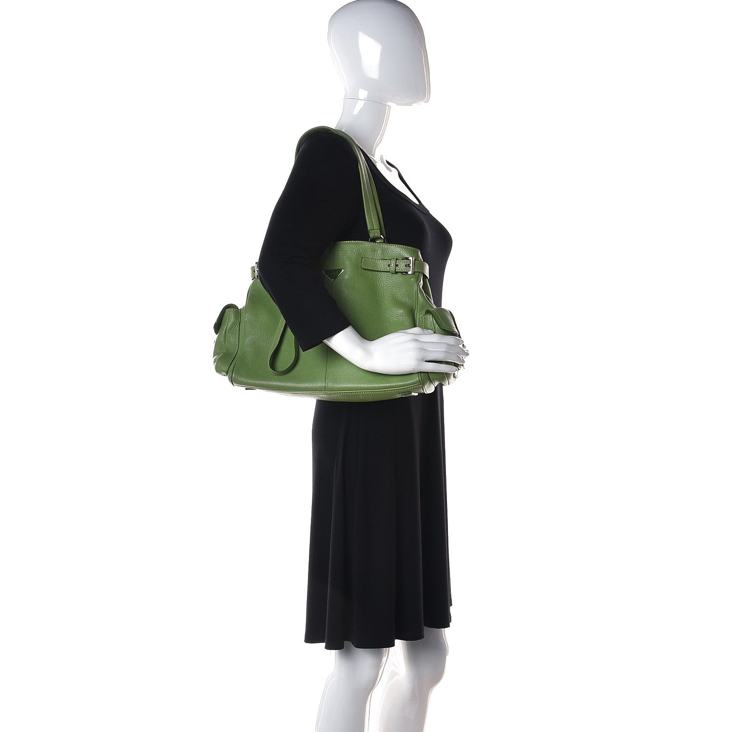 Prada Vitello Daino Side Pocket Hobo 2 of 9