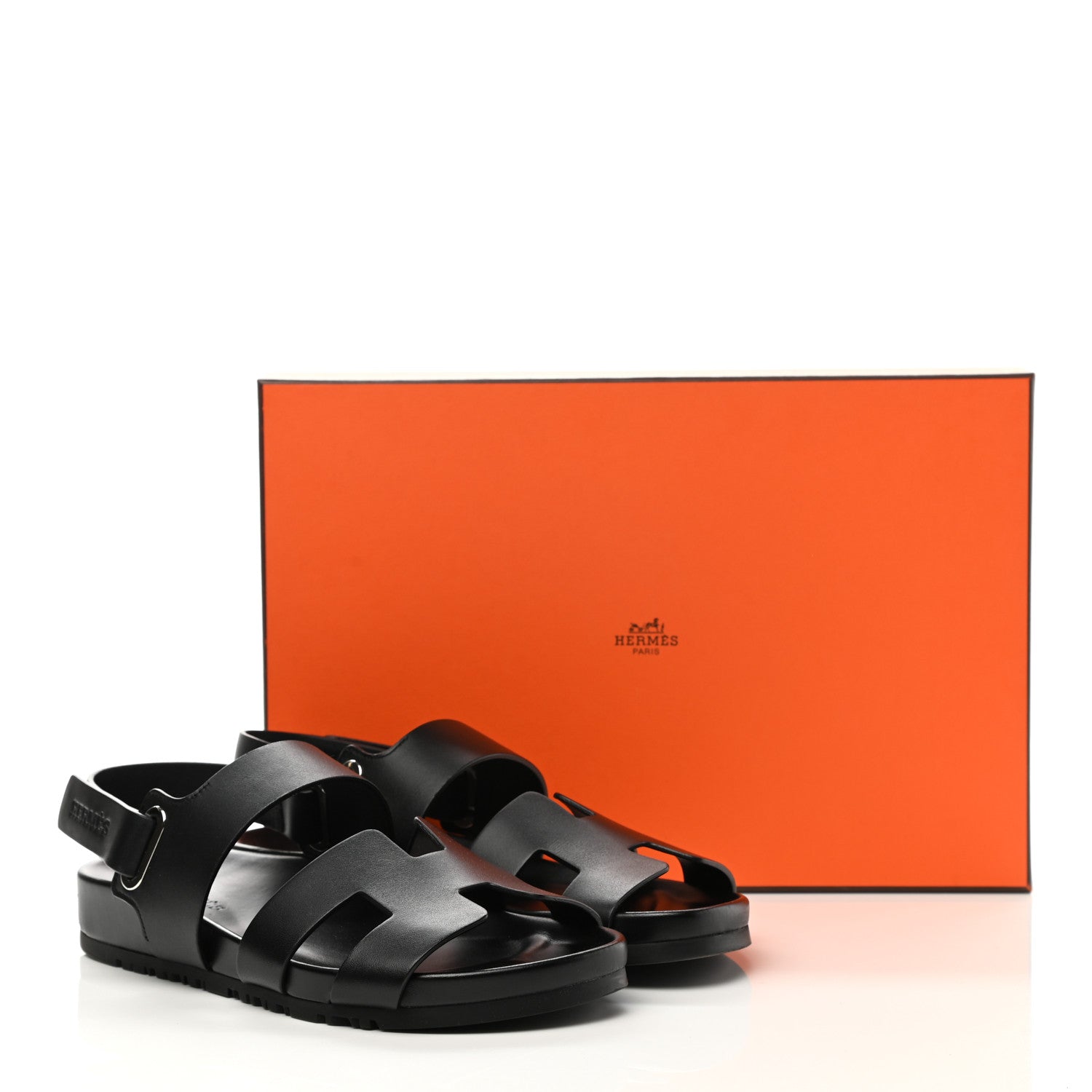Hermes Calfskin Womens Takara Sandals 36 Black 9 of 9