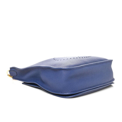 Hermes Taurillon Clemence Evelyne III GM Bleu Brighton 3 of 8
