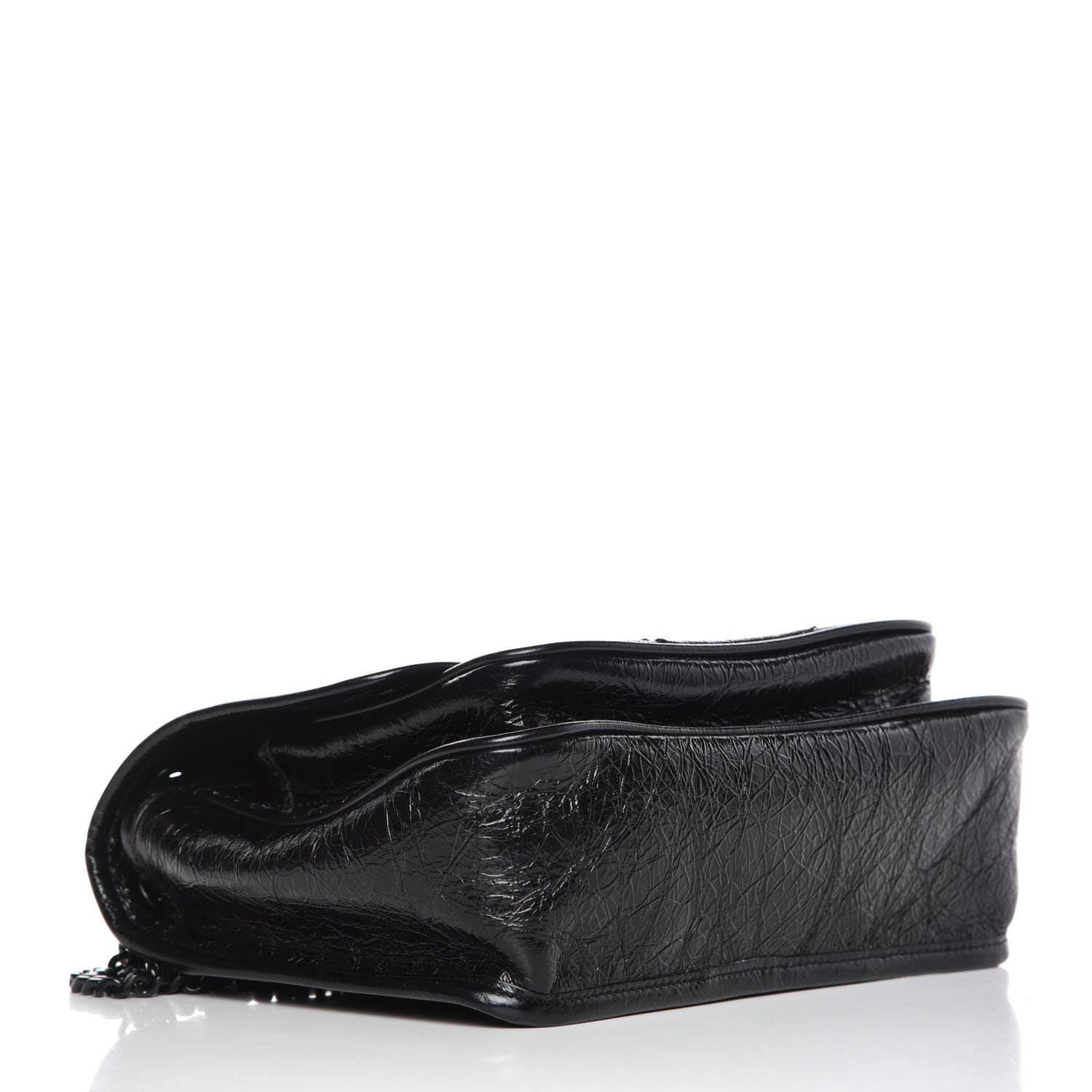 Saint Laurent Crinkled Calfskin Matelasse Monogram Baby Niki Chain Satchel Black 4 of 9