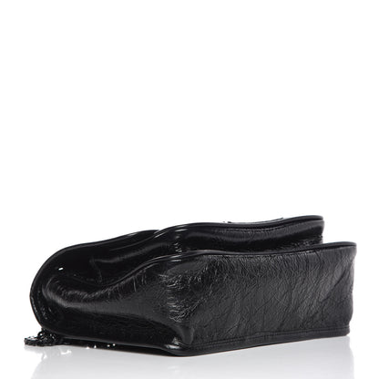 Saint Laurent Crinkled Calfskin Matelasse Monogram Baby Niki Chain Satchel Black 4 of 9