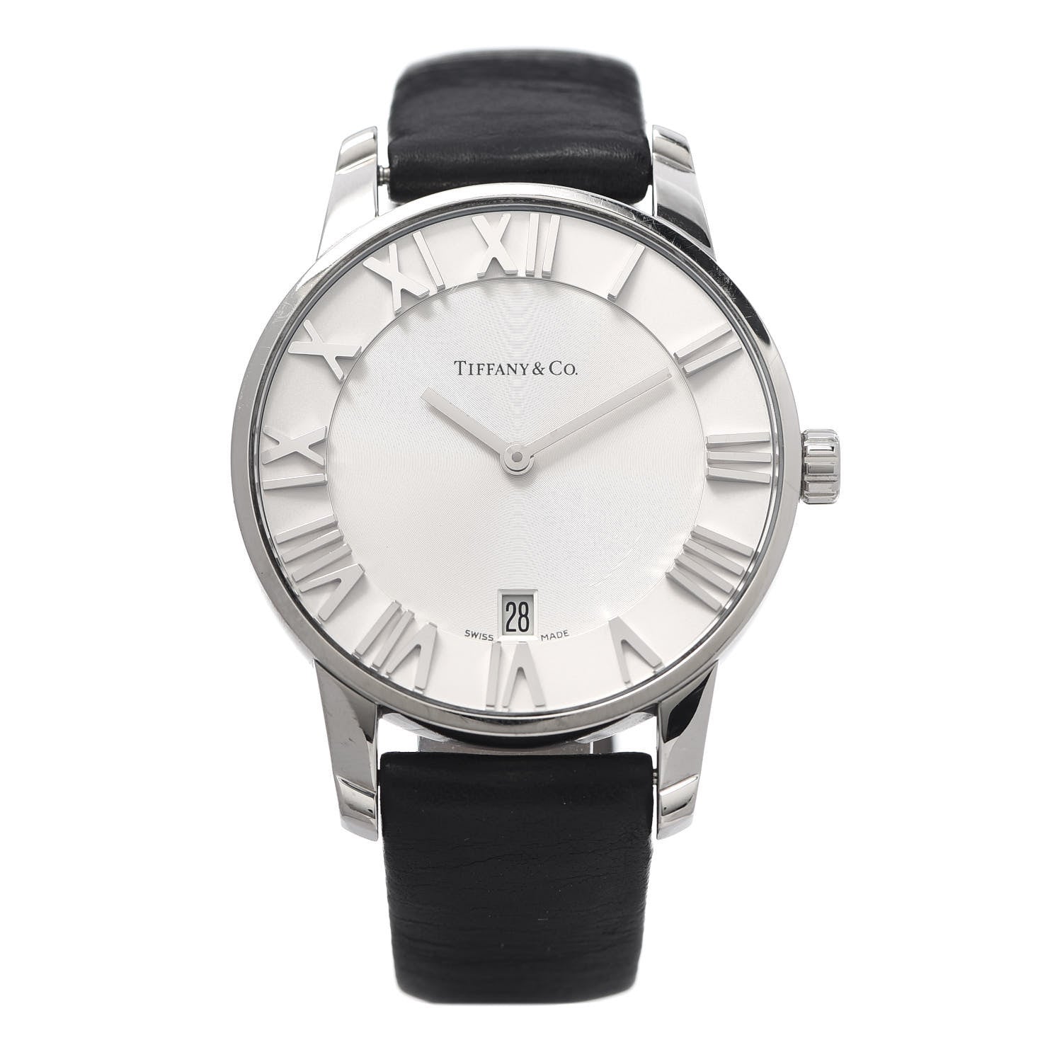 Tiffany Stainless Steel Calfskin 37mm Atlas 2-Hand Quartz Watch 1 of 7