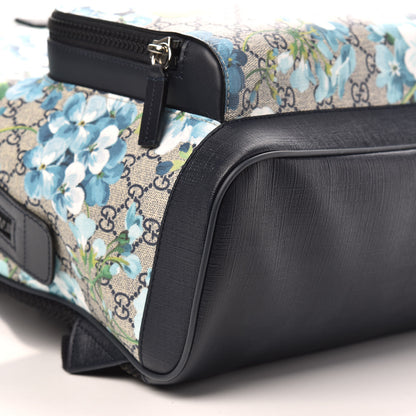 Gucci GG Supreme Monogram Blooms Medium Day Backpack Beige Blue Navy 8 of 9