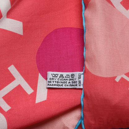 Chanel Silk Cotton Logo Square Scarf Pink 4 of 5