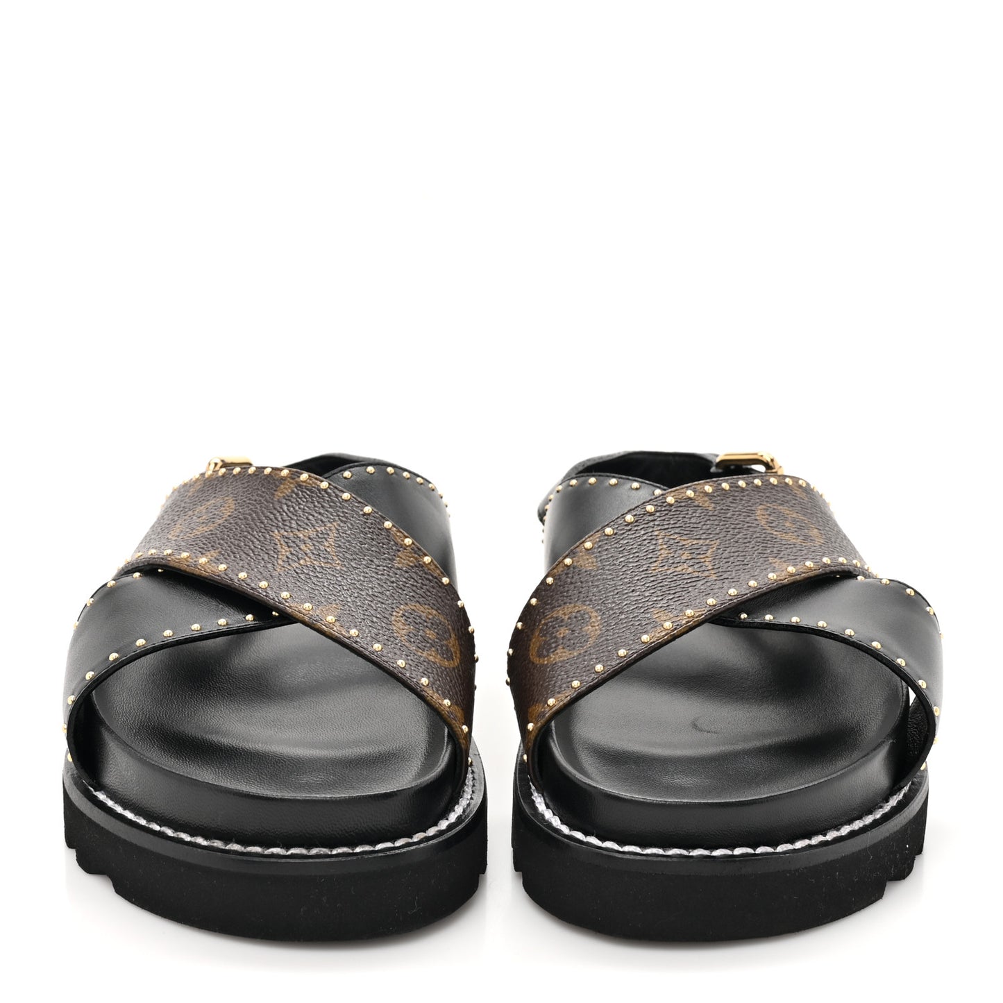 Monogram Paseo Flat Comfort Sandals 36 Black