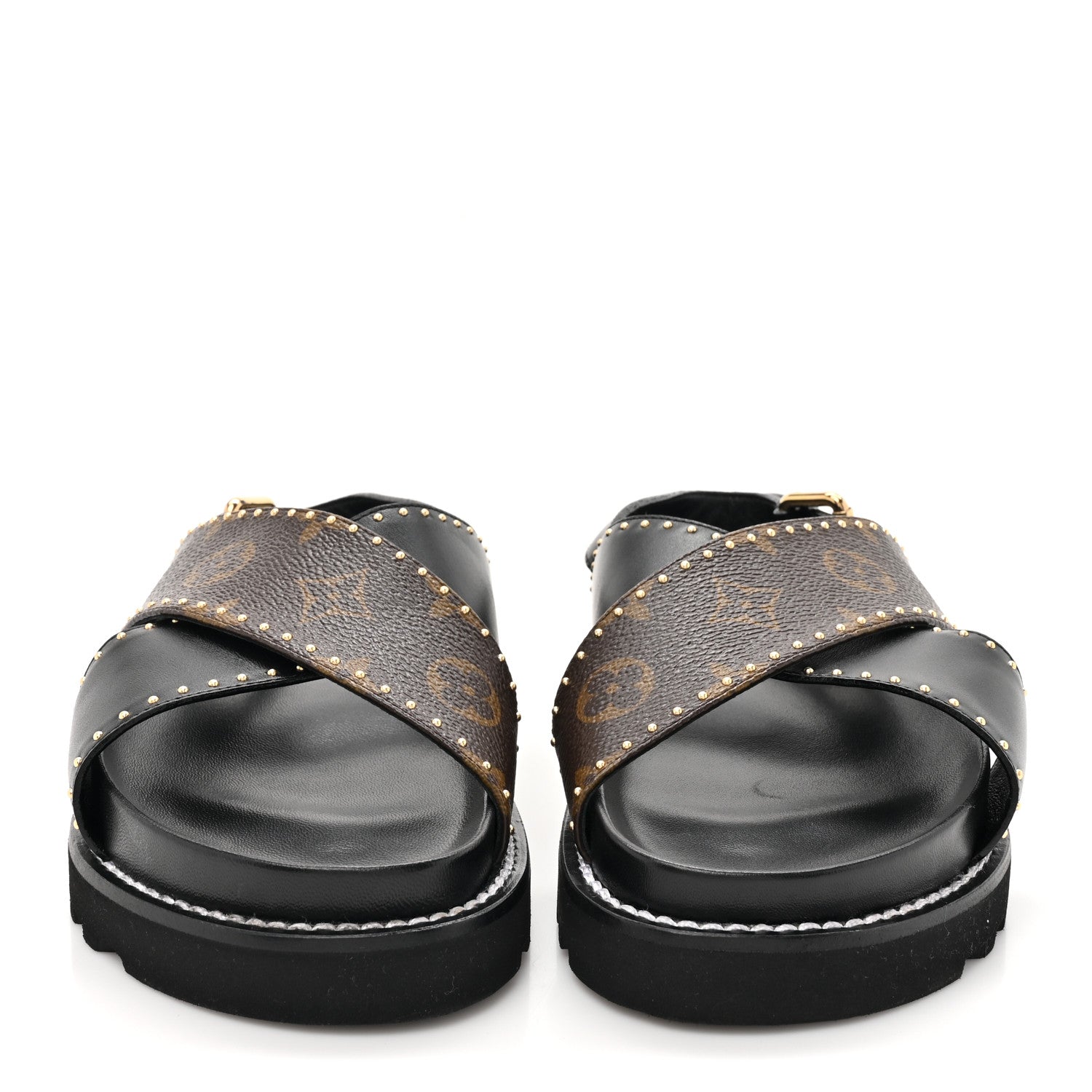 Louis Vuitton Monogram Paseo Flat Comfort Sandals 36 Black 2 of 10