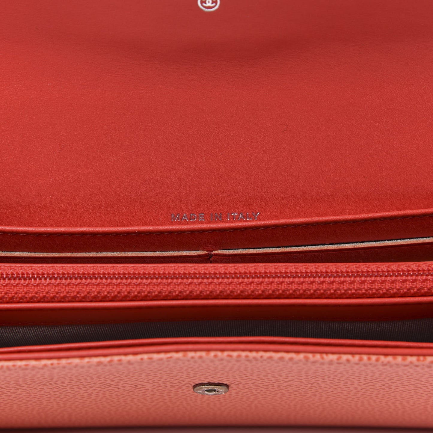 Caviar Timeless CC Large Gusset Flap Wallet Orange